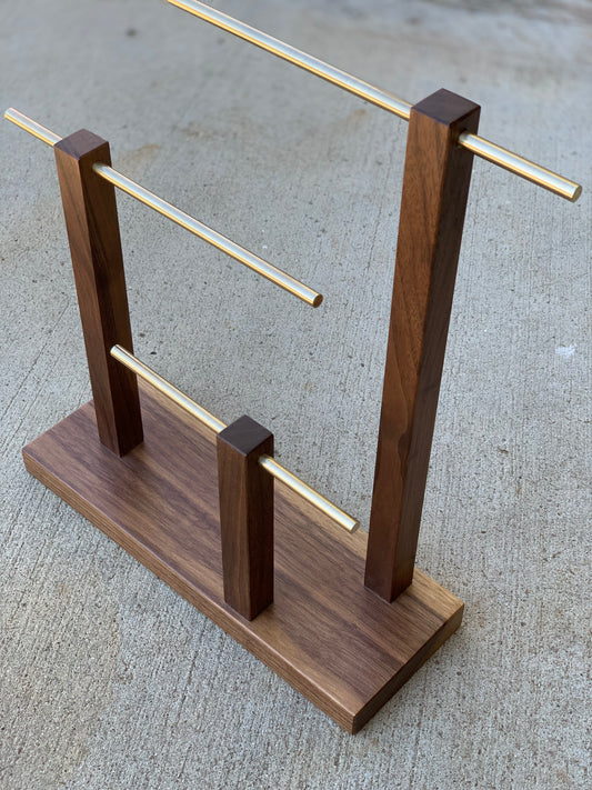 Jewelry Stand - Walnut & Brass